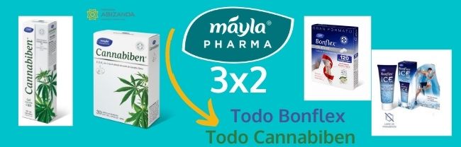 Promoción Mayla 3x2 cannabiben, bonflex